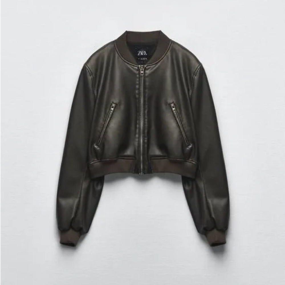 Zara Faux Leather Bomber